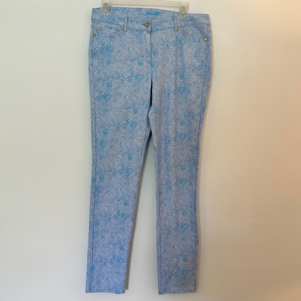 J. McLaughlin‎ Summer Lexi Snake Print Jeans Blue Woman's Size 10